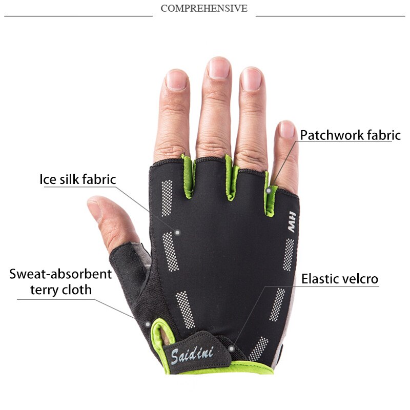 Professionelle Männer halb Finger Fitness Handschuhe Fitnessstudio Radfahren Handschuhe Bodybuilding Gewichtheben Handschuhe Ausbildung Anti-Unterhose Atmungsaktiv