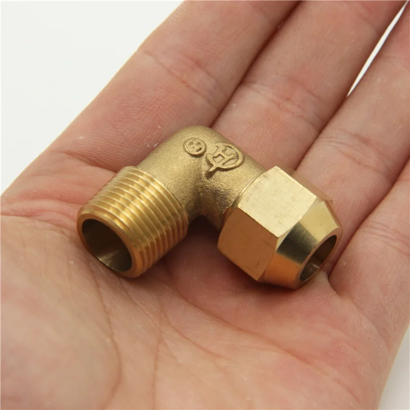 Copper flared joint elbow connection 1 / 8 "1 / 4" 3 / 8 "1 / 4" external thread brass fittings copper flared joint