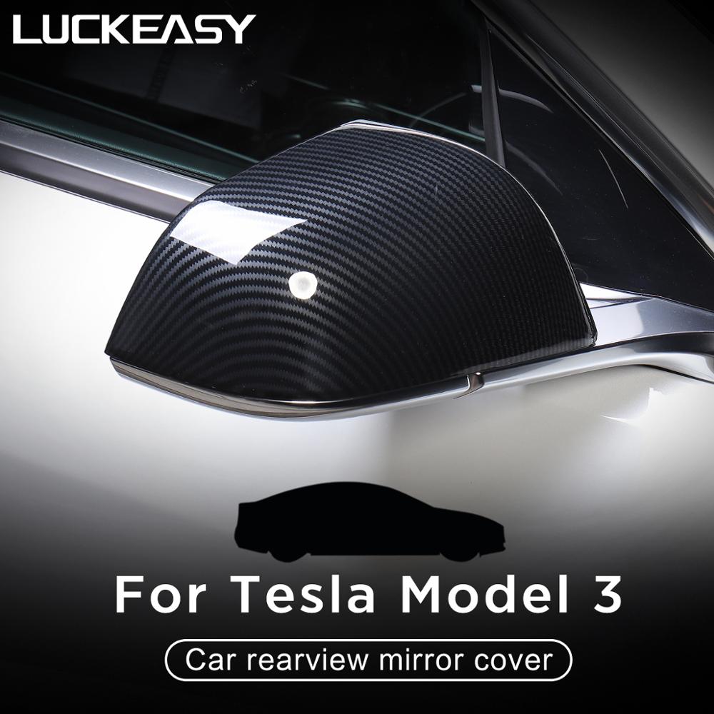 Luckeasy Auto Achteruitkijkspiegel Cover Side Voor Tesla Model 3 Auto Achteruitkijkspiegel Deksel Abs 2 Stks/set