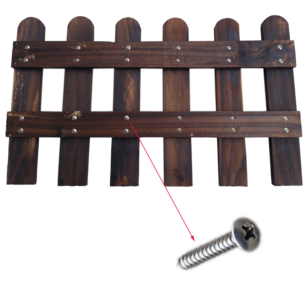 Cerca decorativa para jardín de 50*30cm (L * H), cerca de madera, cerca de cama de flor rústica F01