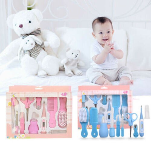 10 Stuks Baby Pasgeboren Gezondheidszorg Set Nail Haar Borstel Thermometer Kids Grooming Kit Manicure Borstel Set Kit
