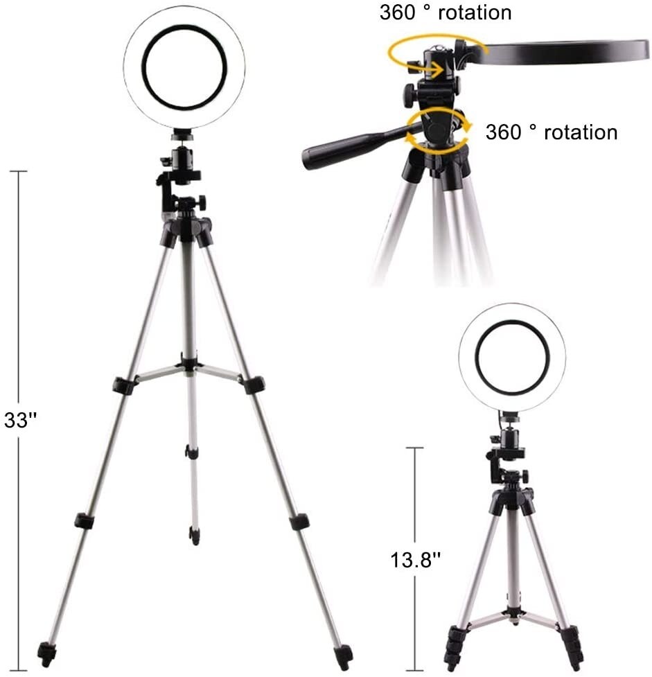 16cm/20cm/26cm rengasvalo himmennettävä kamera valokuvastudio puhelin video led kauneusvalokuvaus rengaslamppu 19/103 cm kolmijalka