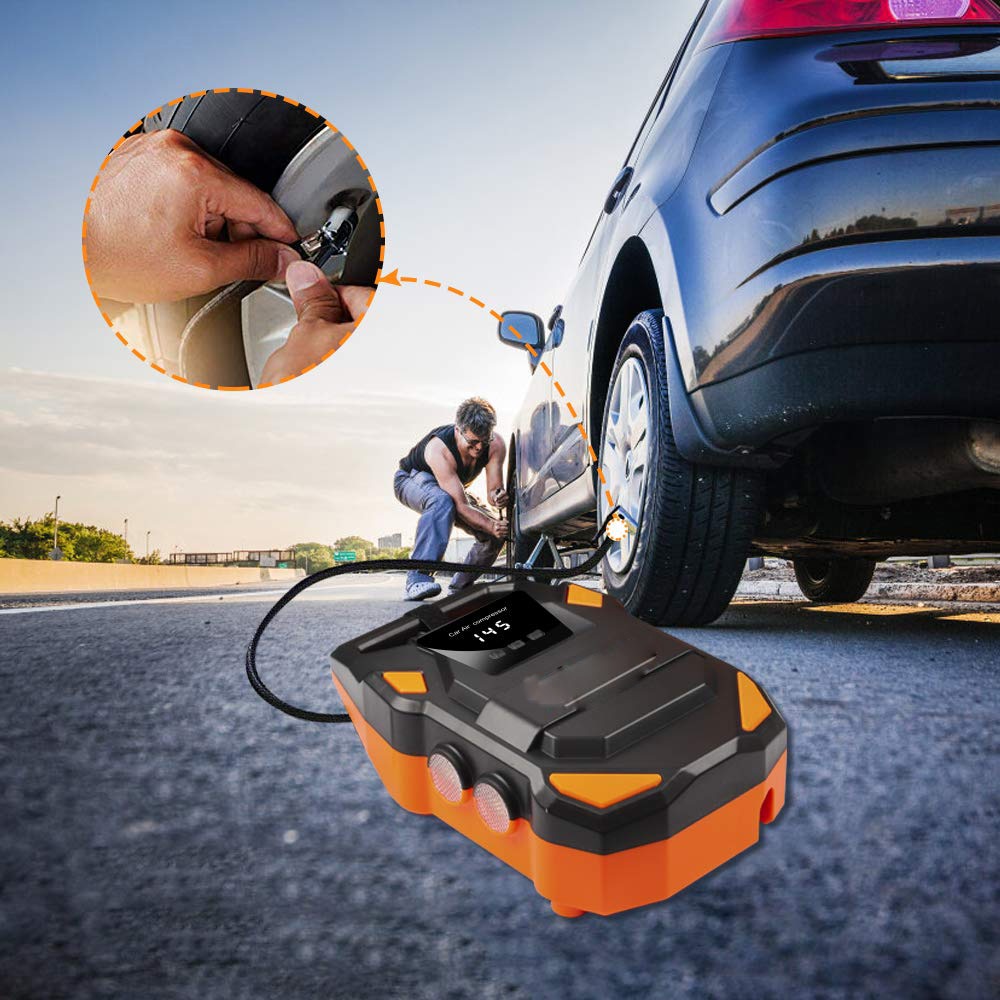 HF-DC 12V Digital Tire Inflator Car Portable Air Compressor Pump 150 PSI Car Air Compressor for car