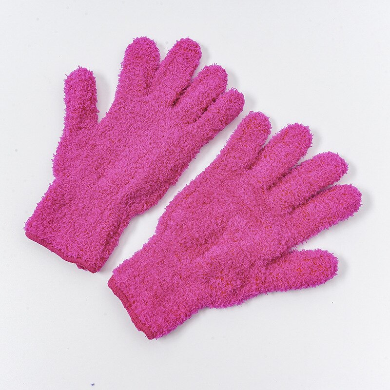 Gants anti-poussière en microfibre, 1 paire, en molleton de corail, pour le nettoyage et les travaux ménagers, absorbant: Red