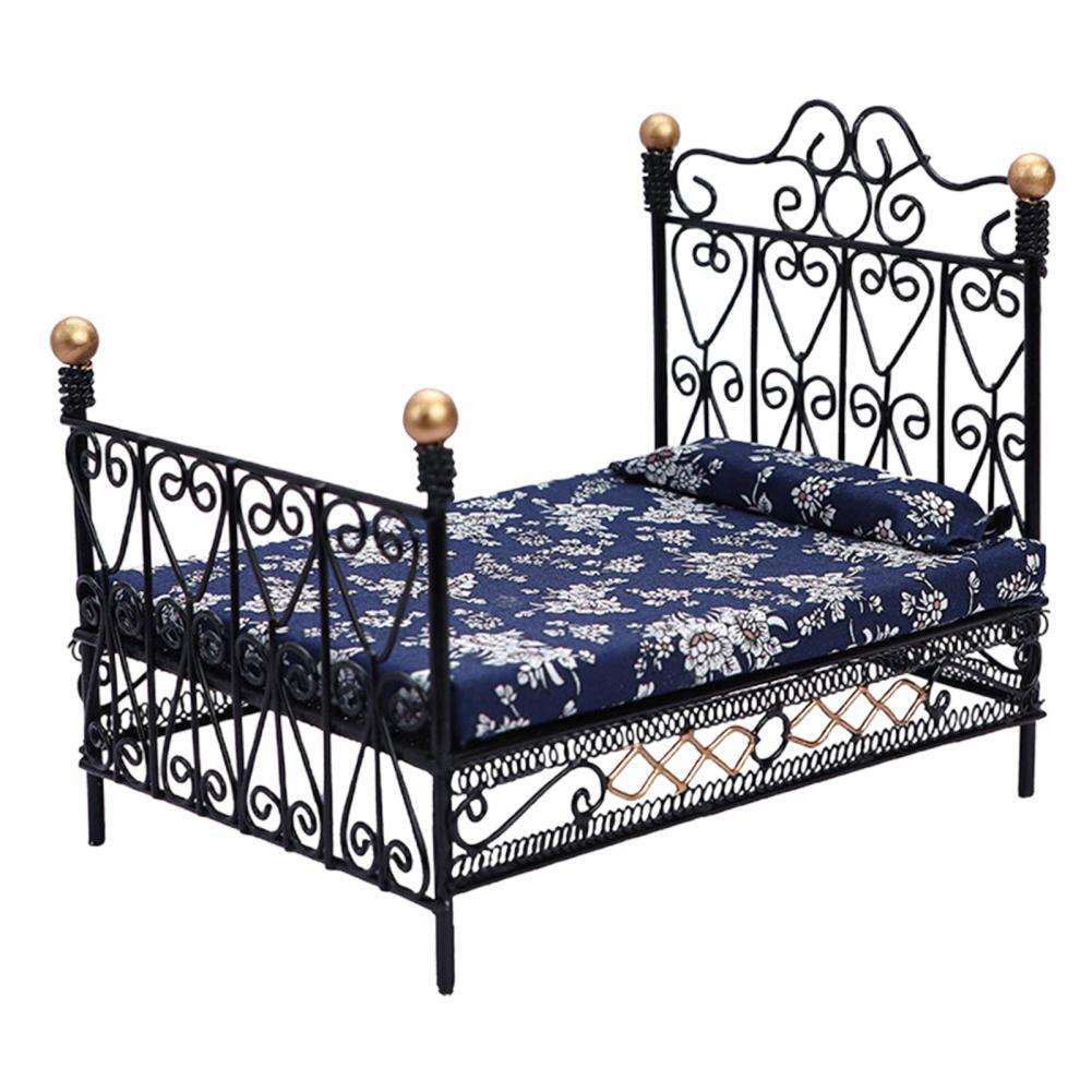 Double Bed Model Novelty Mini Bedroom Double Bed Anti-deformed Wrought Iron Bed: Default Title