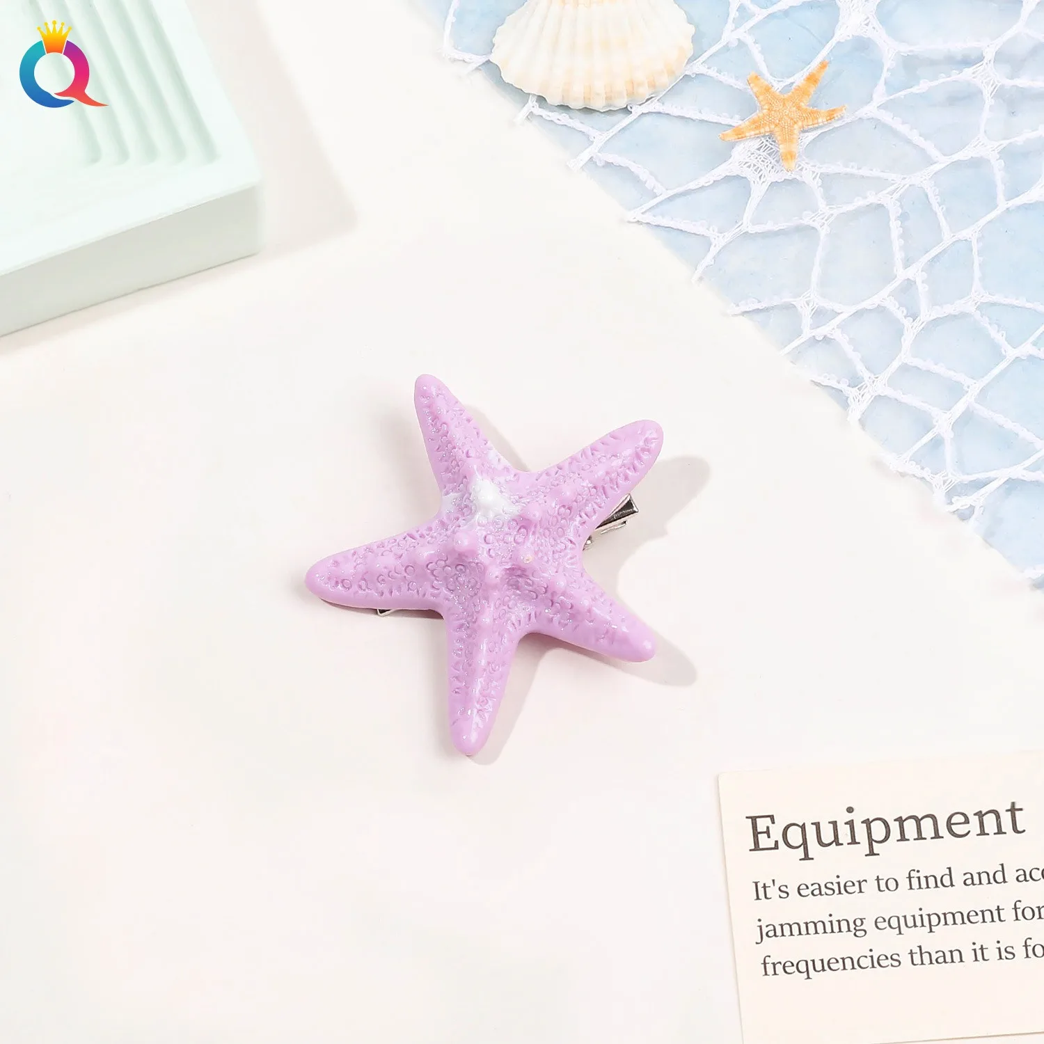 Blue Starfish Hairpin Summer Beach Vacation Hair Clip Sweet Bangs Clip Girls Women Hair Accessories: Pink
