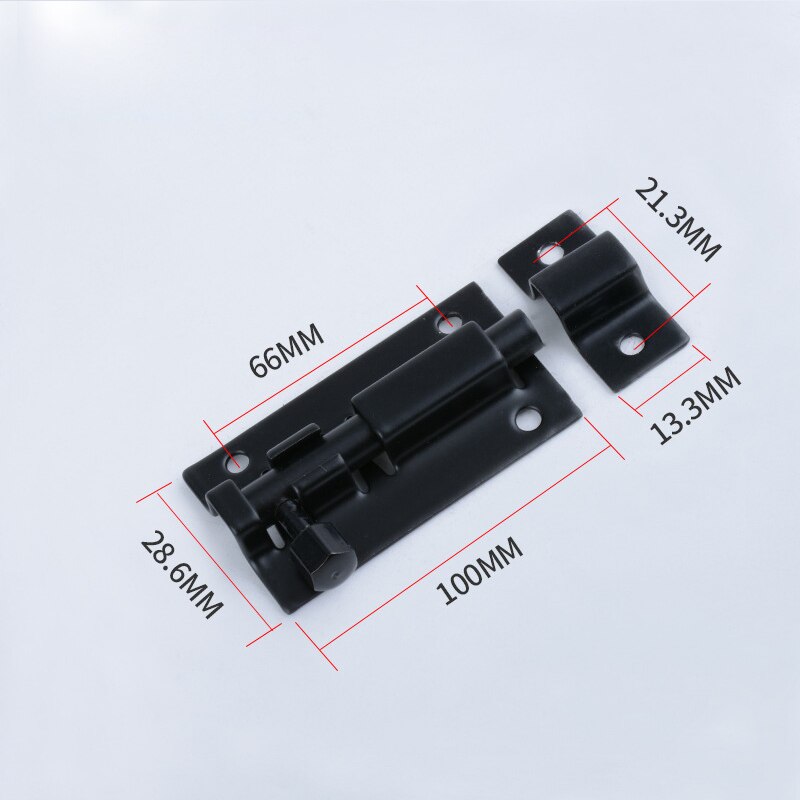 1.5/2/3/4 zoll Lange Edelstahl Tür Schrauben Latch Gate Sicherheits Schloss Tür Hardware 5 Farben Solide schiebe Bolzen Latch Hardware: 4inch--Black