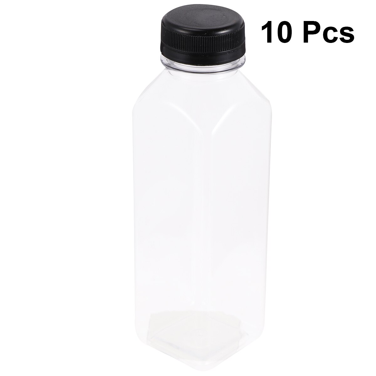 10PCS 400ml Transparent Empty Storage Containers Disposable PET Bottles with Lids for Beverage Drink Bottle Bottle Jar