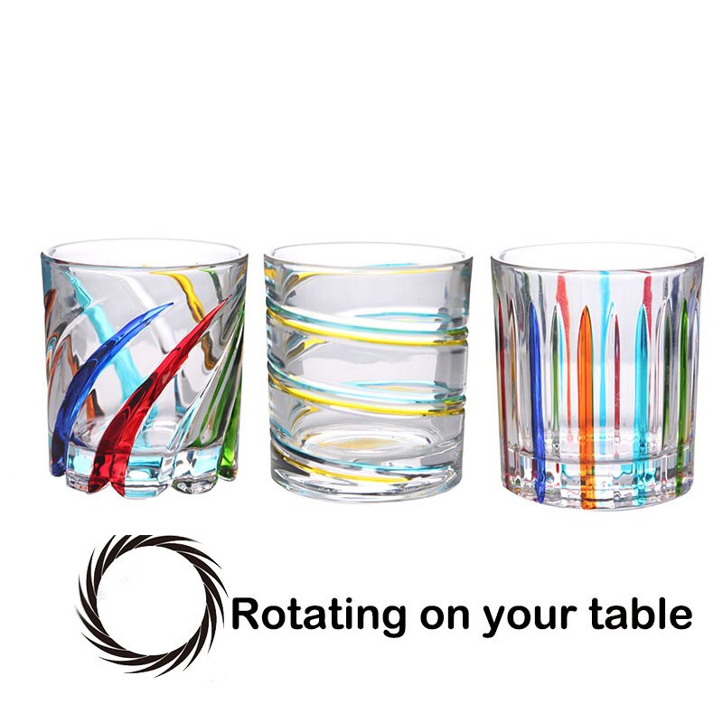 Vaso de Whisky giratorio de 1 piezas, vaso antiguo para beber Bourbon,Scotch, cócteles o té, Whisky