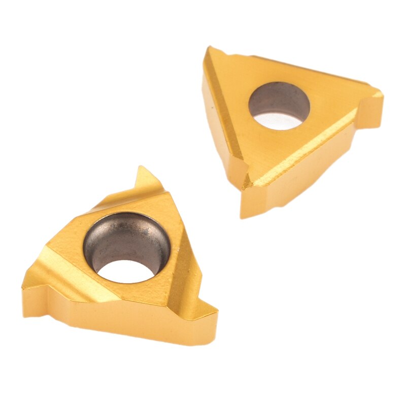 GTBL 10Pcs/Set 11Ir A60 Gold Carbide Inserts For External Threading Cnc Lathe Turning Tool Boring Bar