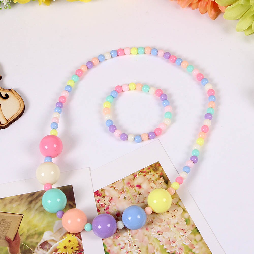 Nouvelle belle fille enfants soleil fleur collier Bracelet Earclip Imitation perles fleur enfants ensembles accessoires: bead