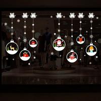 Christmas Wall Sticker Window Glass Decal Santa Claus Snowman Elk Mural Art Year Christmas Decor Home Wall Sticker Xmas: D