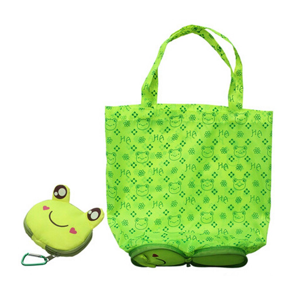 Brand New Saco de Viagem Dobrável De Armazenamento Reutilizável Animal Shopping Bag Bolsa Tote do Mantimento: green