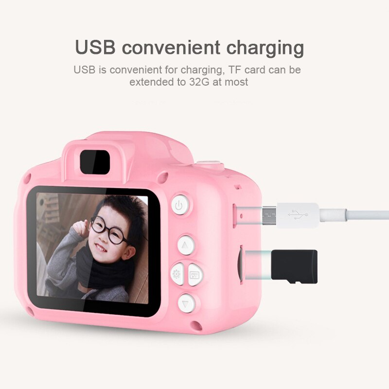 Kids Digitale Hd Camera 2.0 Inch Kleuren Display Kind Meisje Jongen Verjaardag Best Экшн Камера