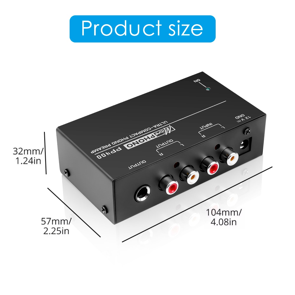 Kebidumei-Preamplificador de Phono ultracompacto, con Rca, 1/4 pulgadas, TRS, Interfaces, Preamplificador de Phono, PP400, enchufe de la UE/EE. UU.