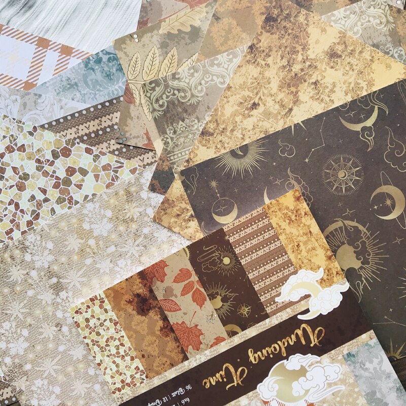 36 sheets 6"X6" 230gsm Time patterned paper Pad DIY Scrapbooking paper pack handmade paper craft Background pad Alinacraft