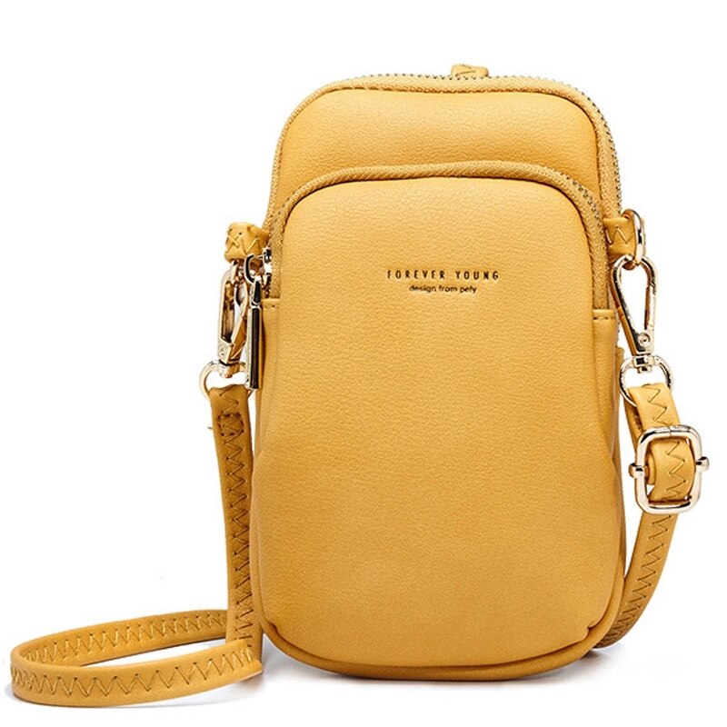 Yojessy pequena bolsa de ombro & peito para as mulheres cartão de bolso do telefone celular couro do plutônio senhoras crossbody sacos bolsa feminina saco do mensageiro