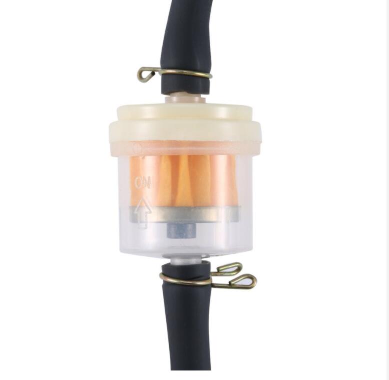 2pcs Motorcycle Fuel Filter Universal Scooter motorcycle 6mm Inline Gas Petrol Liquid Fuel Filter Hose With 4 Clips