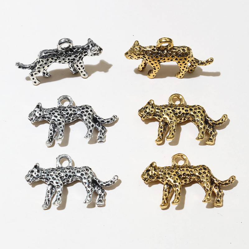 10 Stück 23x14x4mm Legierung Leopard Reize Anhänger DIY Schmuck Herstellung Zubehör Erkenntnisse für Halskette Armbinde
