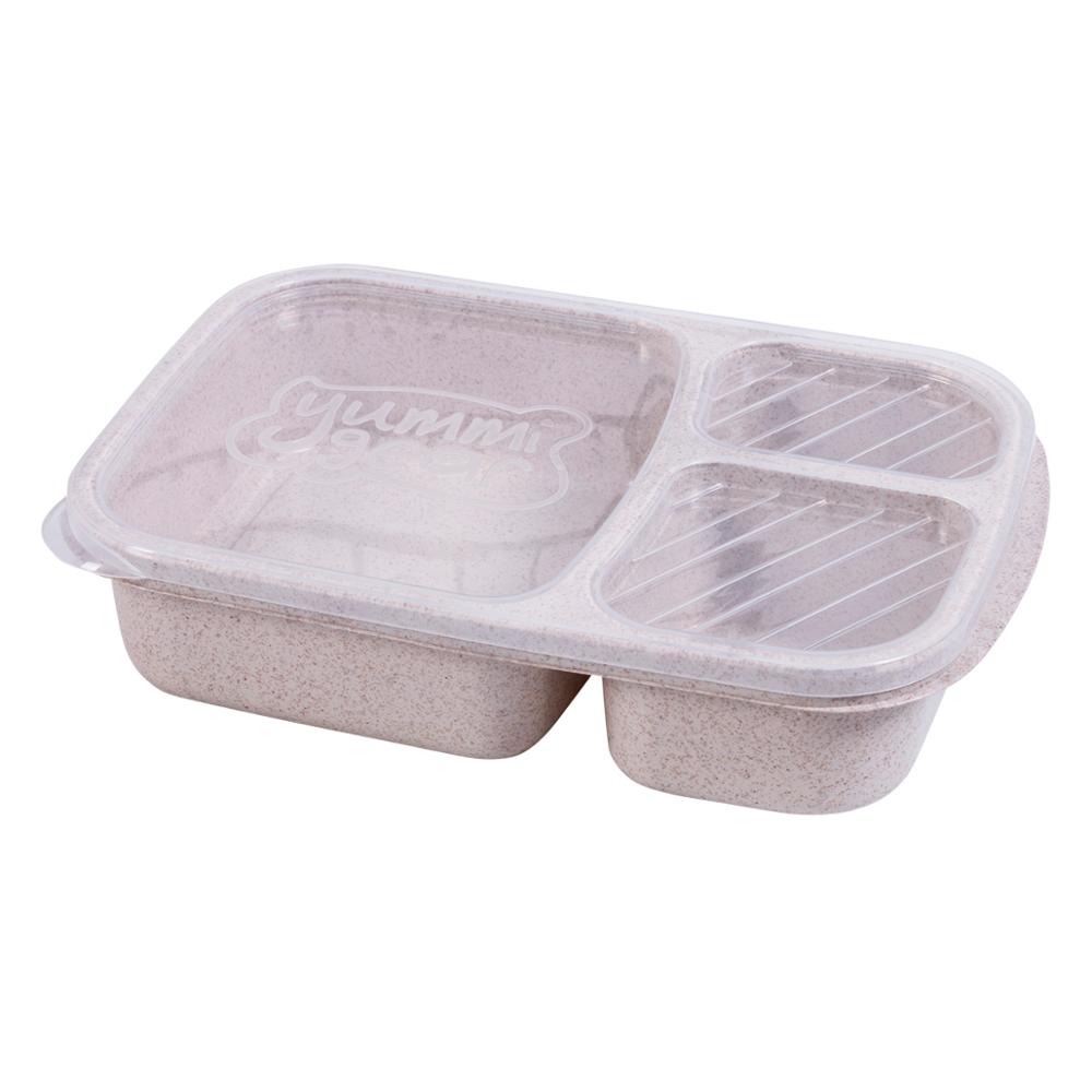 Microondas caja de almuerzo Bento Picnic SuShi comida de la fruta cajas contenedores de almacenamiento caso organizador contenedor: Beige