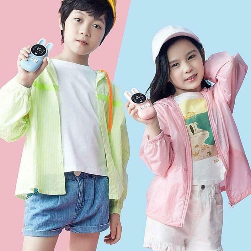 2 Stuks Mini Kinderen Walkie Talkie Handheld Transceiver 3Km Bereik Kinderen Radio Lanyard Interphone Speelgoed Voor Kids