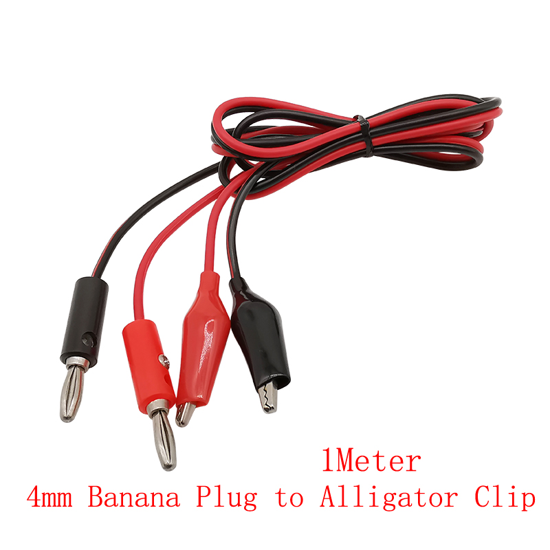 1 Stuks Universele Multimeter Meetsnoeren 4 Mm Banaanstekker Naar Alligator Clips/4 Mm Banaanstekker/Test haak/Sonde Naald-Tip Draad Kabel: Blauw