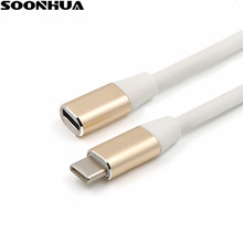 SOONHUA 1 M USB Type C Verlengkabel USB 3.1 Data Video Kabel USB-C Man-vrouw Uitbreiding Draad Extender Cord Connector