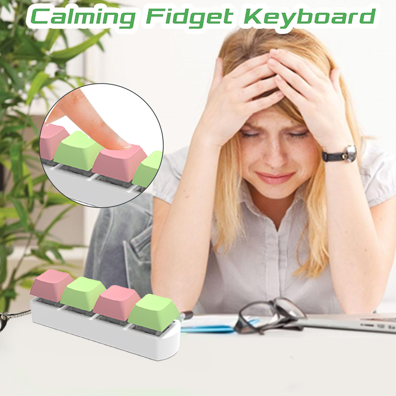 4 Keys Mechanical Keyboard Axis Tester DIY Keycaps Stress Relief Toy Finger Calming Fidget Keyborad Button Office Toy Keychain