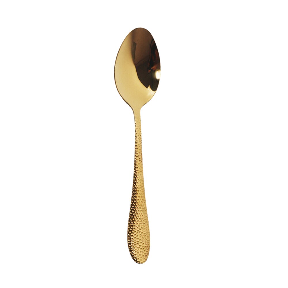 Noir brillant ensemble de couverts couteau fourchette cuillère dîner ensemble cuisine argenterie couverts vaisselle ensemble 304 acier inoxydable vaisselle ensemble: 1Pc Rose Spoon