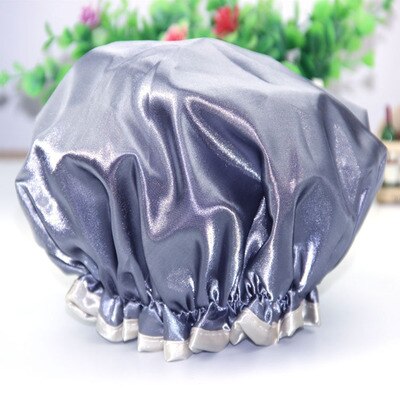 Satin Bonnet Hair Care Caps Sleeping Hat Night Sleep Cap Head Cover For Bath Women Men Unisex Cap: Dark Grey