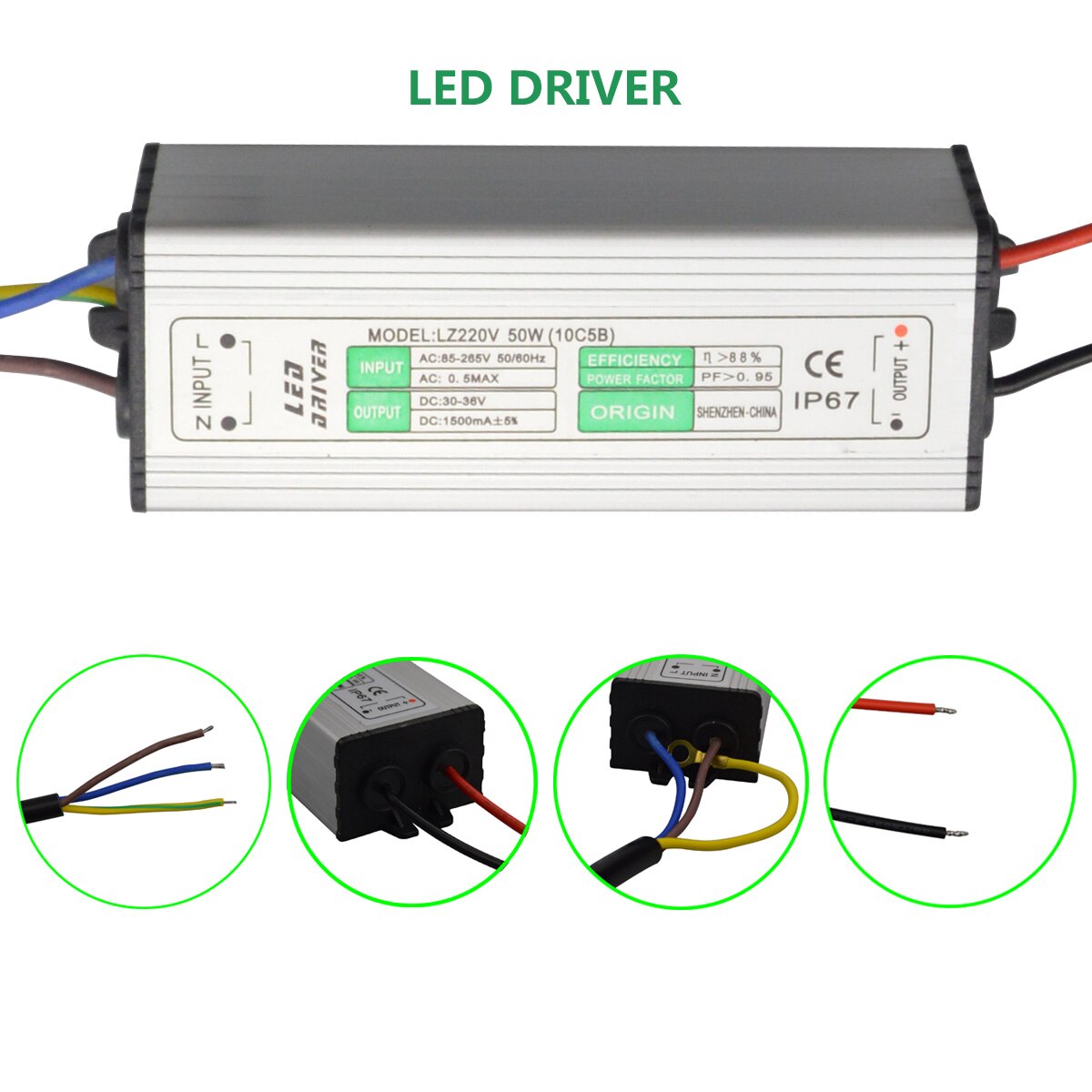 Led Driver 10 W-100 W Led Driver 300ma AC100V-265V Om DC20-38V Schakelaar Voeding Led Driver Adapter Transformator p67 Voor Overstroming