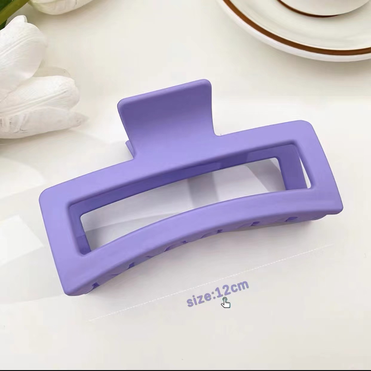 Koreaanse Grote Effen Haar Klauw Elegante Haarspelden Barrette Krab Haar Clips Voor Vrouwen Meisjes Vierkante Hoofddeksels Haaraccessoires Sieraden: Titanium Plated