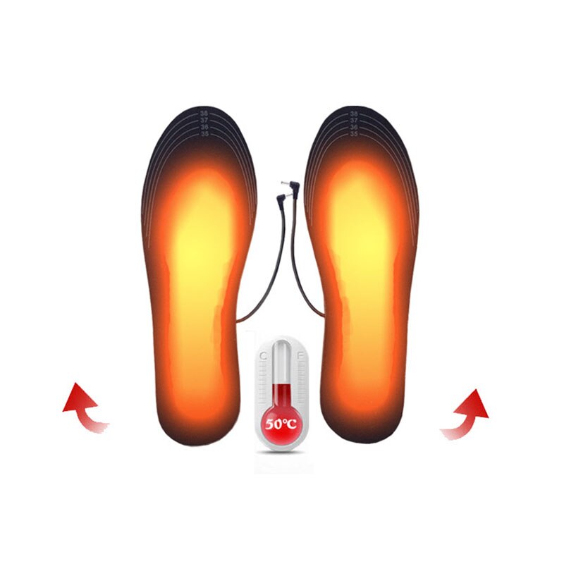 Carbon Fiber Insoles Electric Heated Shoe Cuttable Insole Socks Feet Heater USB Charge Winter Pads For Foot Size 35~44 Warmer