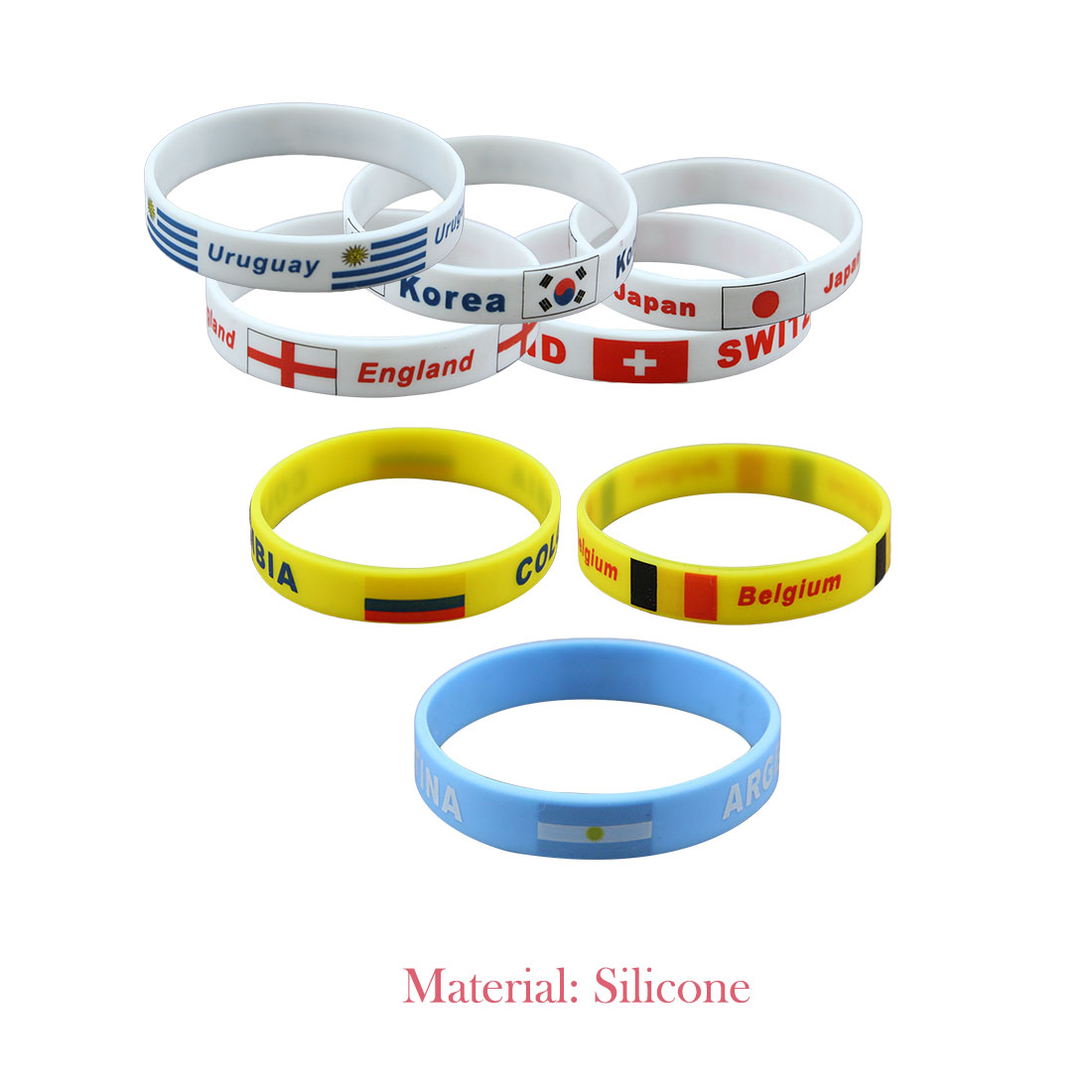 Brand 1pcs Football Fans Bracelet Soccer fan Accessories Football Silicone Bracelet Cheerleading supplies