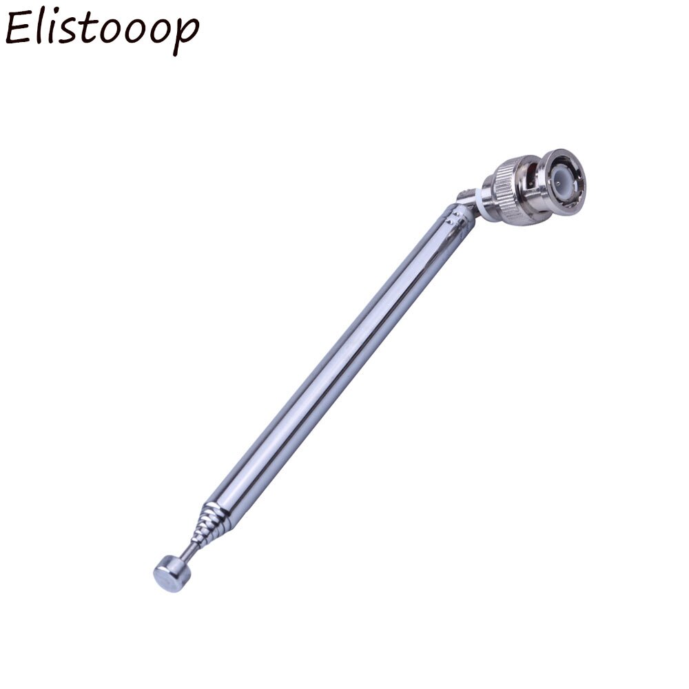 Elistooop kannettava fm-radioskanneri vastaanotin vhf uhf tv-antennit 45cm teleskooppilaajennettavaa antennia bnc-liittimellä