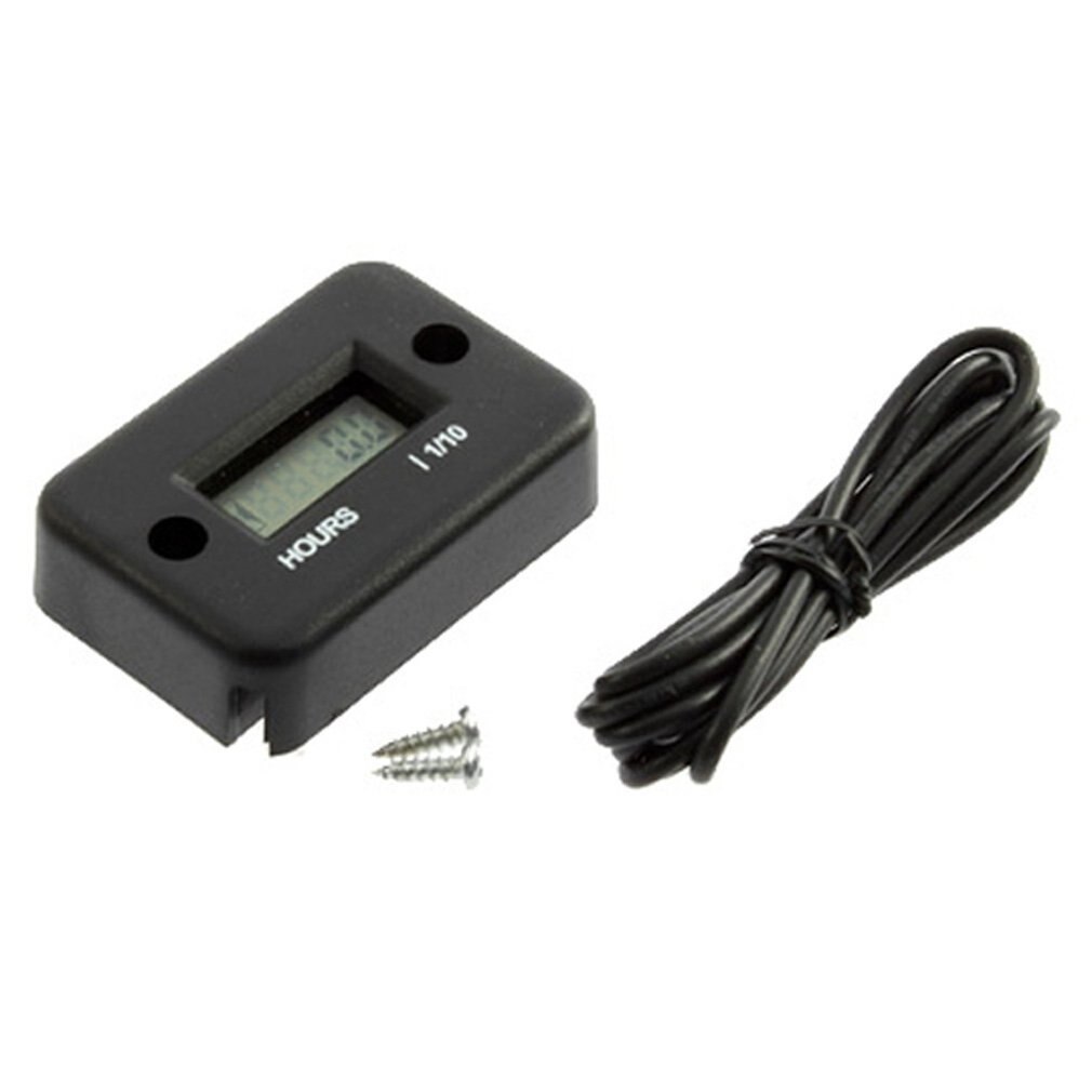 Waterproof Inductive Digital Hour Meter for Bike Motorcycle ATV Snowmobile Marine Boat Ski Dirt Gas Engine 12V