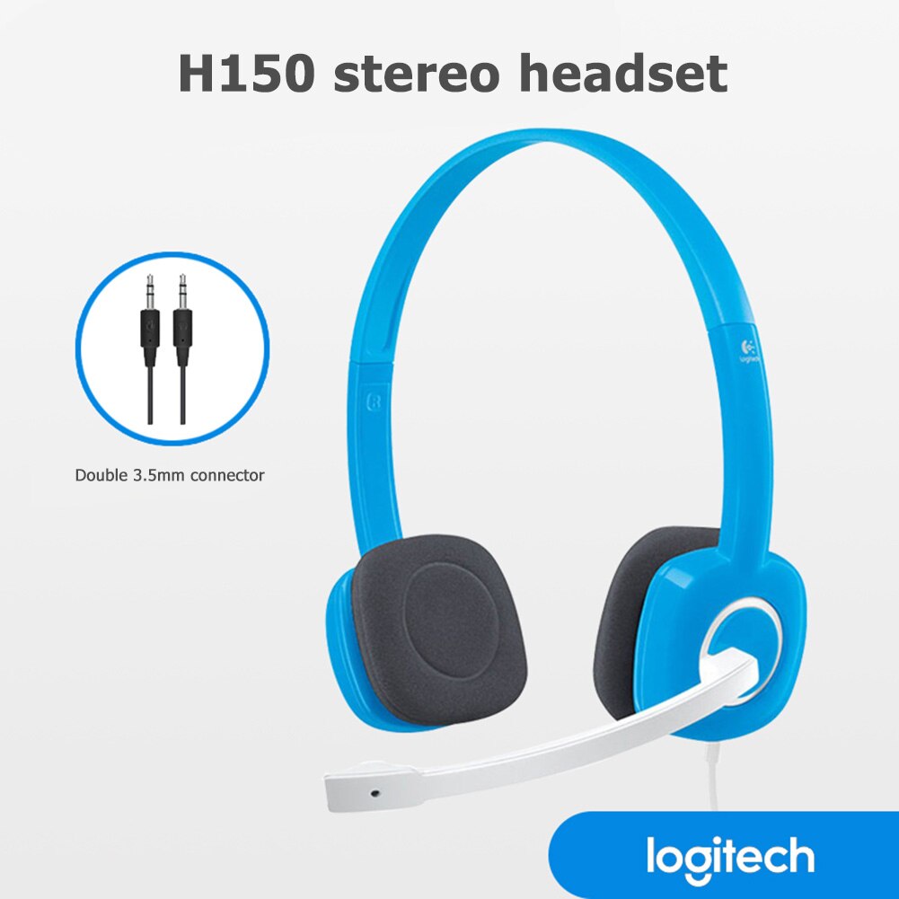 Logitech H150 Dual 3.5Mm Bedrade Hoofdtelefoon Stereo Over-Ear Headset Oortelefoon Met Microfoon Voor Computer Pc Desktop