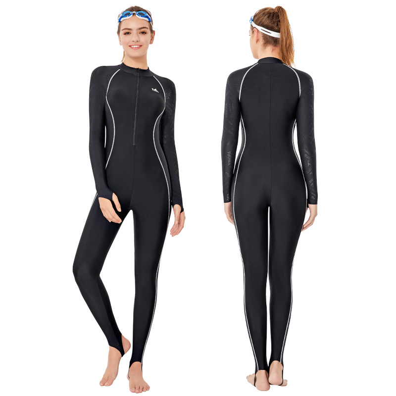 Yingfa-traje de baño de una pieza para mujer, protector solar, de manga larga, para bucear, surf, esnórquel, Medusa: Y2020 / XXL