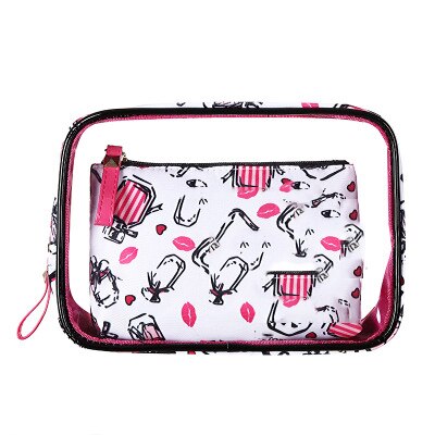 Handbg Bag The Portable PVC Cosmetic Bag 3-piece Set outdoor Travel Bag Waterproof Wash Bag Transparent Storage Bag: 5