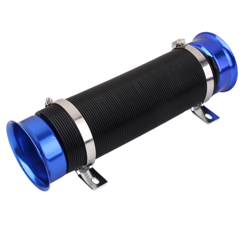 3" Car Metal Flexible Cold Air Intake Feed Induction Ducting PVC Pipe Hose Blue