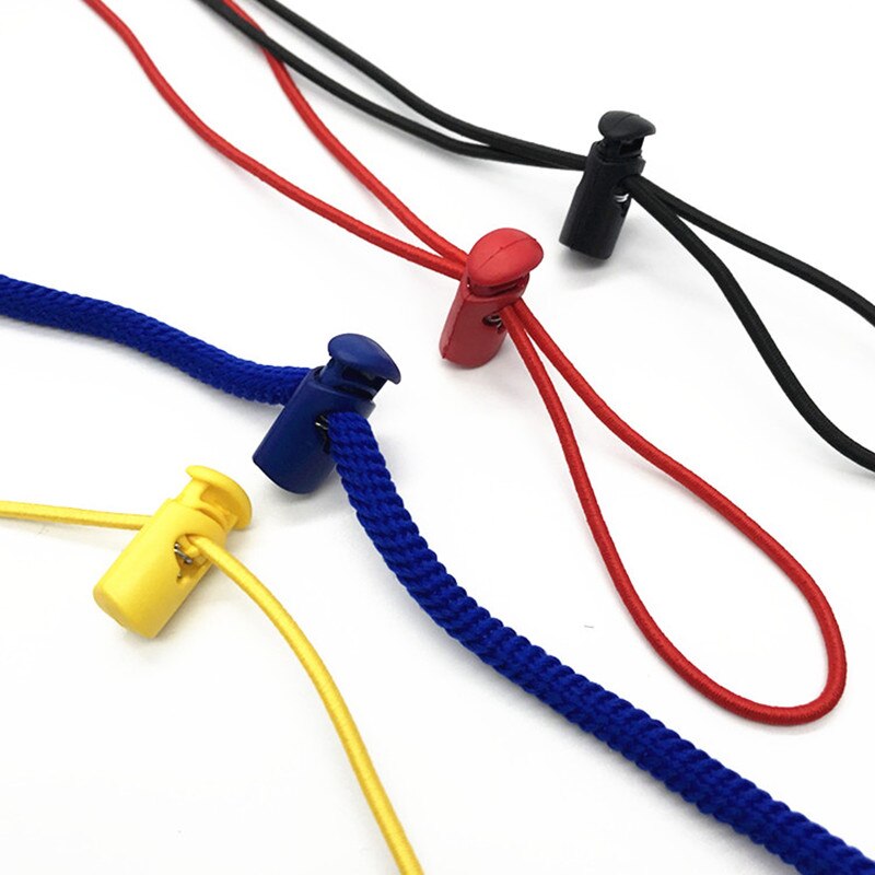 20-50 Pcs Single/Double hole Plastic Stopper Cord Lock Tighten Spring Cord End Buckles DIY Clothes Setting Button Accessories