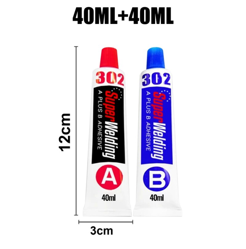 2 Stks/set Premium Metalen Reparatie Gel Koud Lassen Industriële Lijm Diy Thuis Reparatie Hittebestendigheid Permanente Sneldrogende Ab lijm: 40ml   40ml