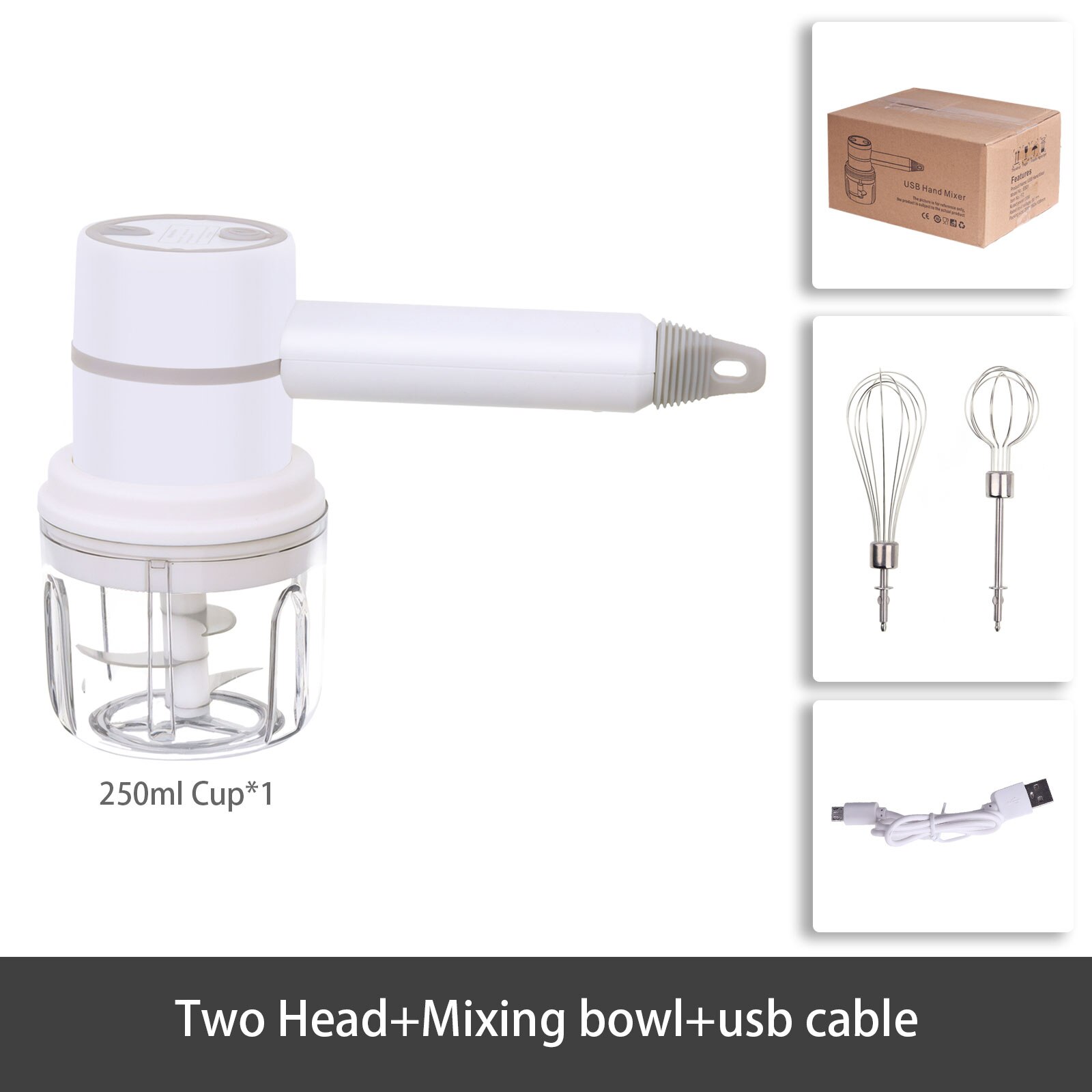 100/250mL Mini Electric Garlic Chopper USB Meat Grinder Garlic Masher Machine Sturdy Durable Vegetable Crusher Kitchen Tool