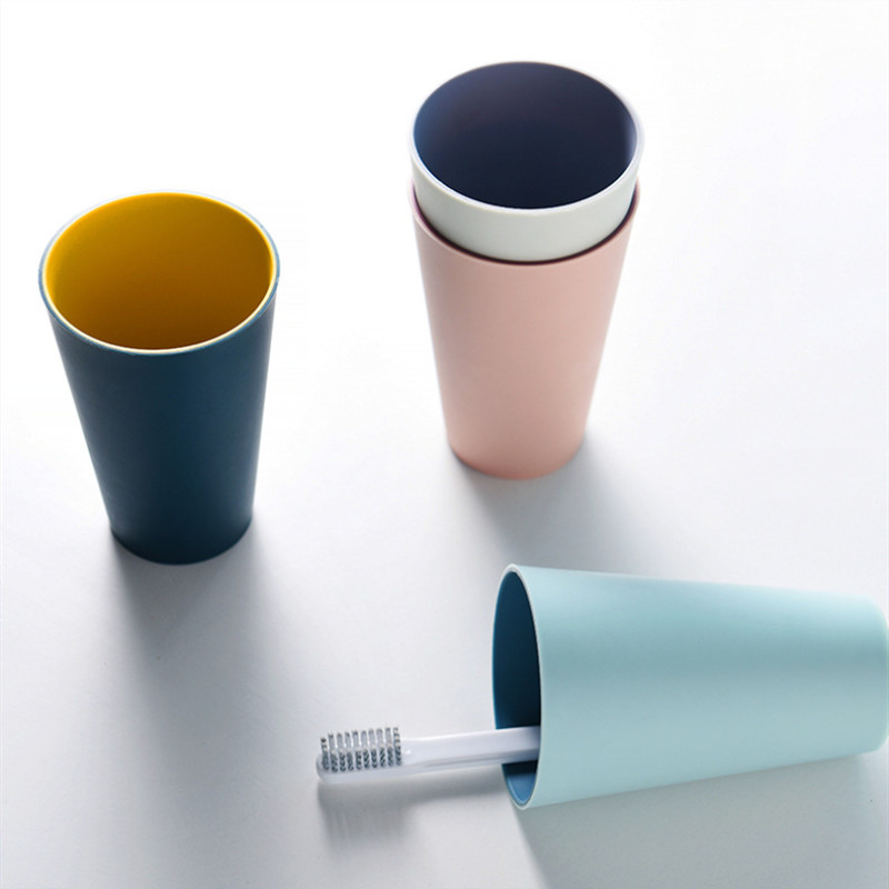 Pp materiale tandbørsteholdere vasker drikke nordisk stil plastkop hjem badeværelse letvægts tandkrus 400/300ml