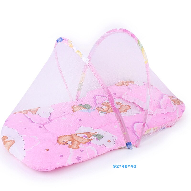 Indoor en Outdoor Klamboe Anti-muggen Sub-kinderen Bed Draagbare Vouwen Kussen Matras Klamboe Baby Bed decoratie: Pink1