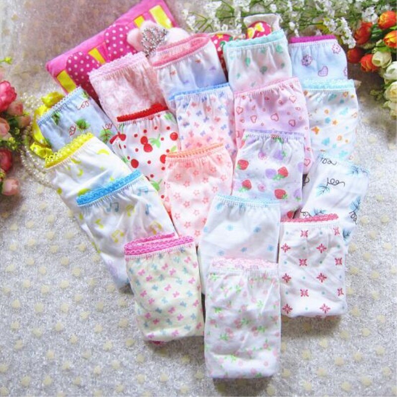 12 pz/lotto moda ragazze slip intimo bambini mutandine di cotone bambini mutande tuta 1-12 anni