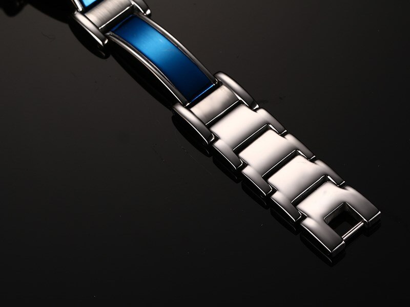 ZORCVENS Healthy good for body men magnetic bracelets & bangles stainless steel body care blue bracelet men for friendship