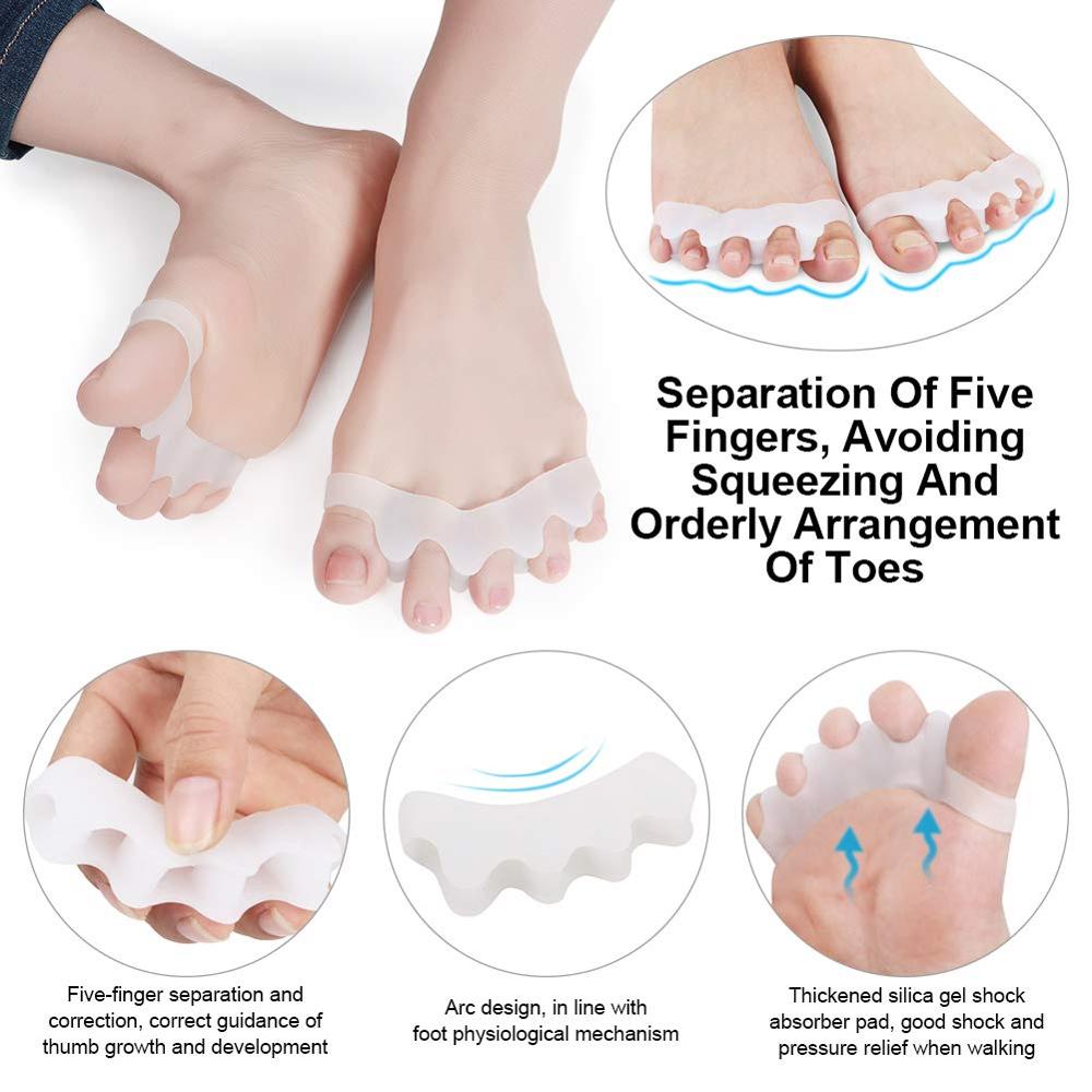 Tå separator korrektion hallux valgus corrector 2 stk silikone ortopædisk hammer separator glattejern spreder fodpleje værktøj