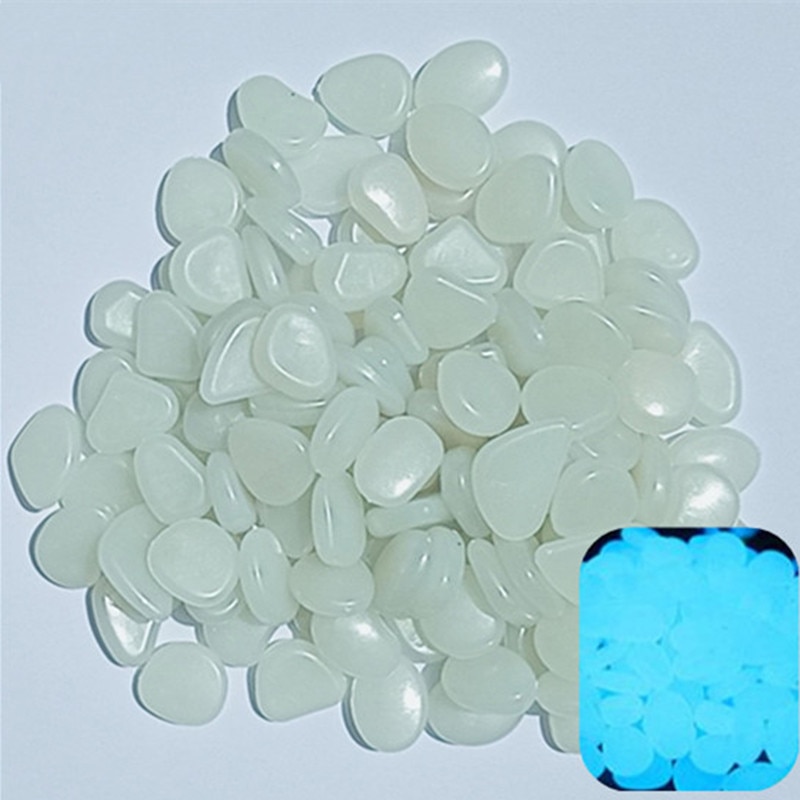 Piedras fluorescentes para pecera de jardín, accesorios de decoración de piedra luminosa para acuario, piedras brillantes en la oscuridad, , 10 Uds.: 10PCS White