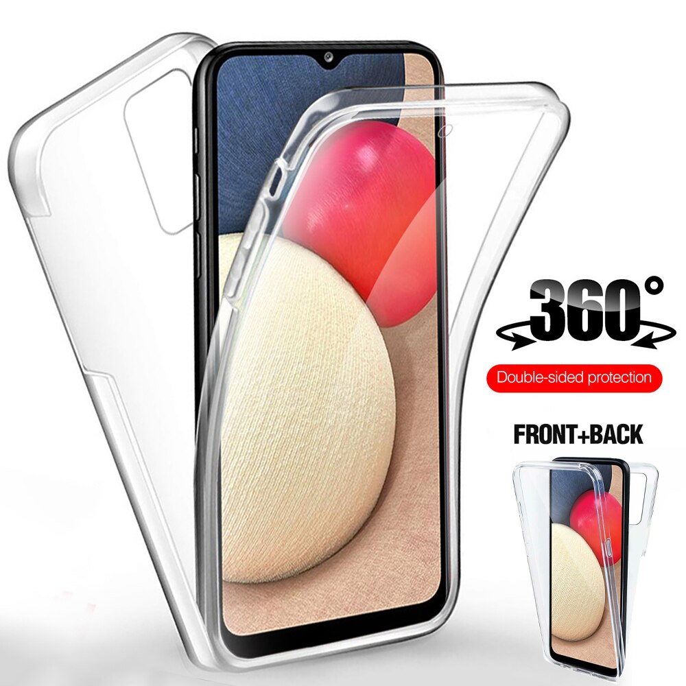 Funda protectora transparente de 360 ° para móvil, cubierta de silicona para samsung galaxy a02s, a, 02 s, a02 s, sm-a025f, 6,5 ", samsun galax